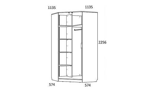 Фанк Шкаф угловой НМ 013.04-04 М