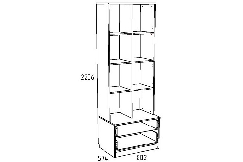 Акварель Шкаф комбинированный НМ 013.10 М
