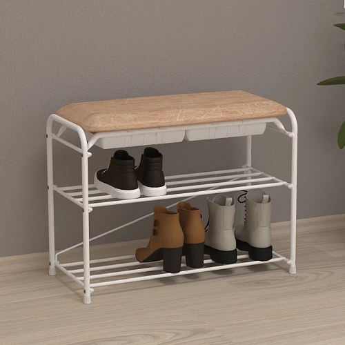 Подставка для обуви "Альфа 23" 3-х пол. с сид. с ящиком 60 см