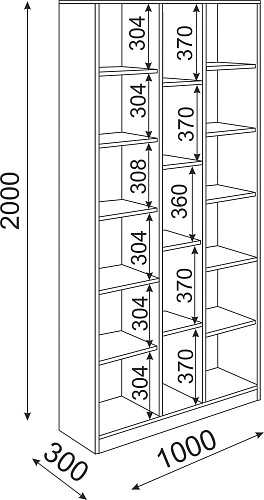 Остин Стеллаж комбинированный 1000 М 07