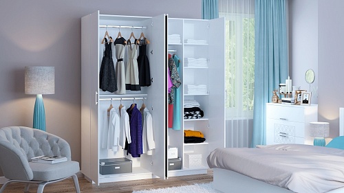 Тиффани шкаф с зеркалом 4-х створчатый М22