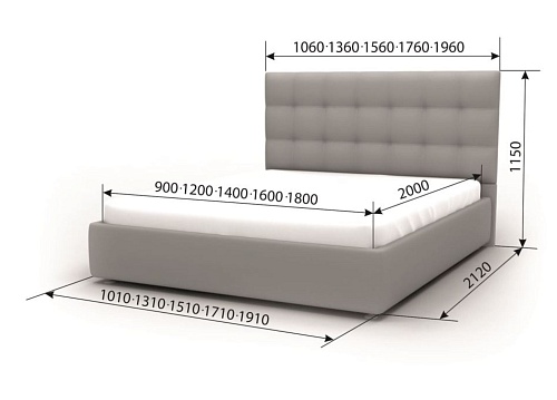 Кровать "Камила" 2000 х 900 без п/м