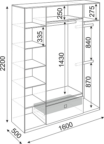 Глэдис М24 Шкаф 4 двери